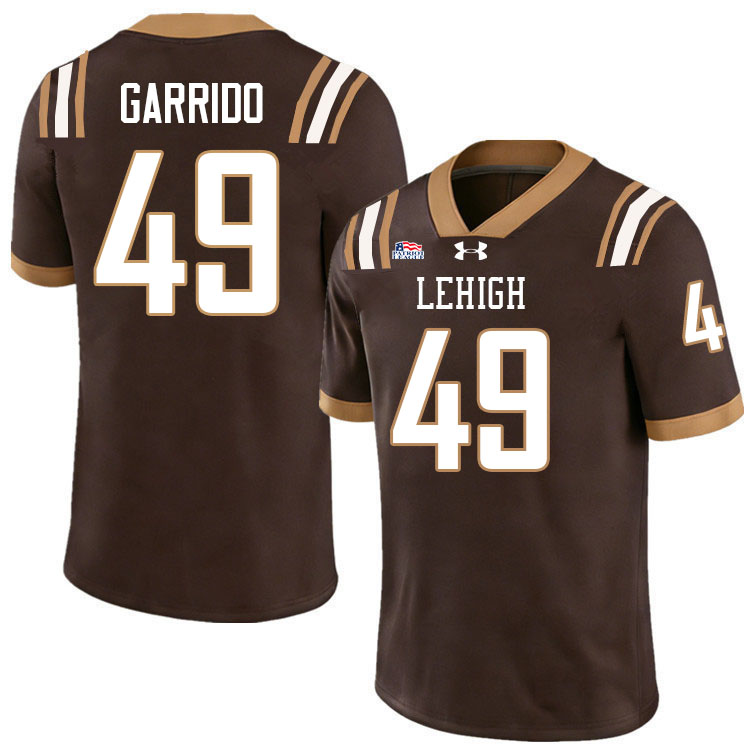 Lehigh Mountain Hawks #49 Nick Garrido College Football Jerseys,Uniforms-Brown